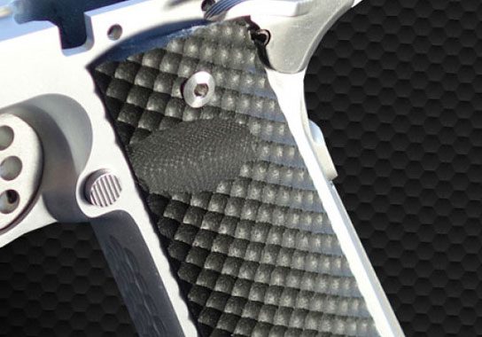 Techwell slotted grips on a 1911